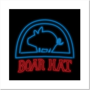 Boar Hat Neon Posters and Art